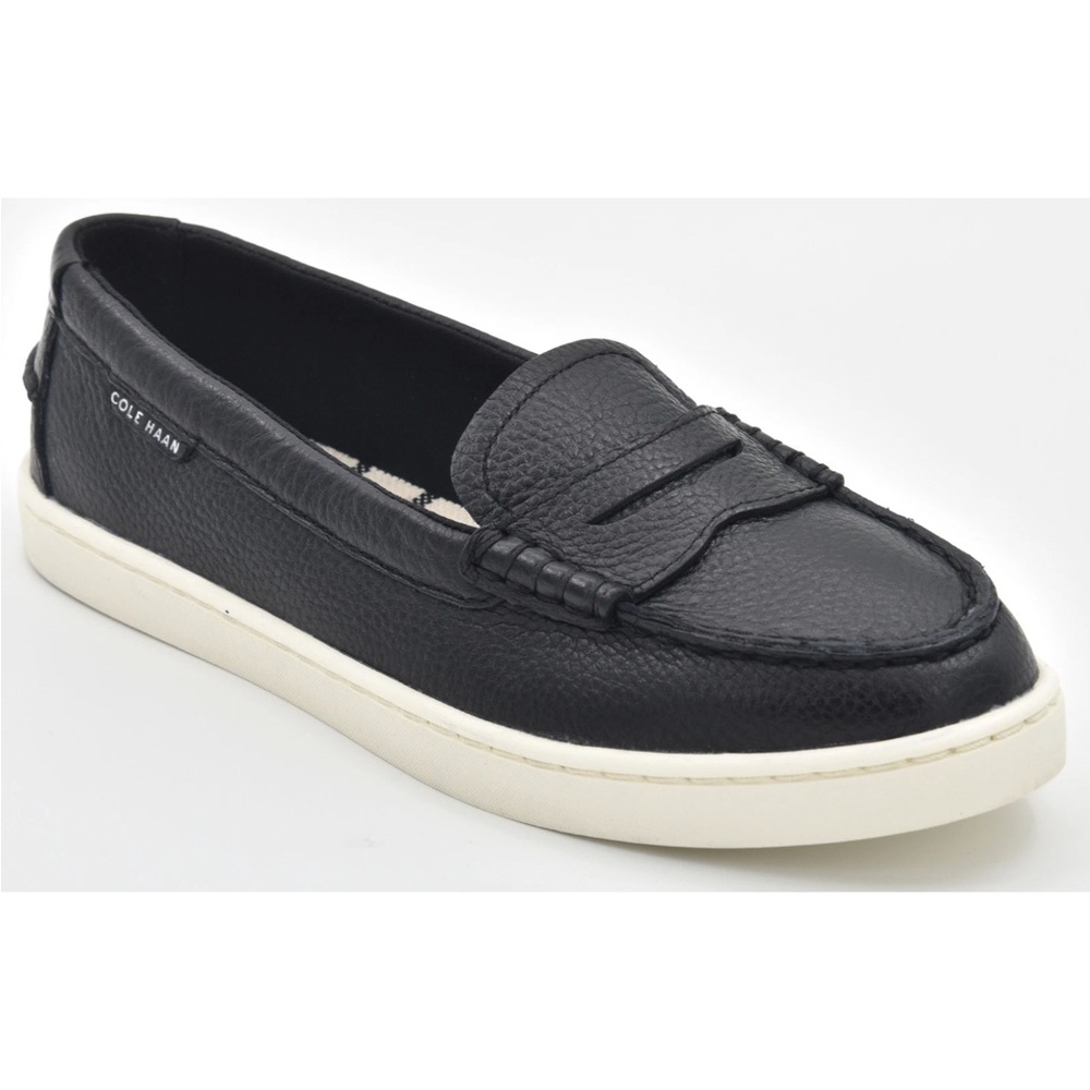 Cole Haan Black Leather Penny Loafer with Cream Sole